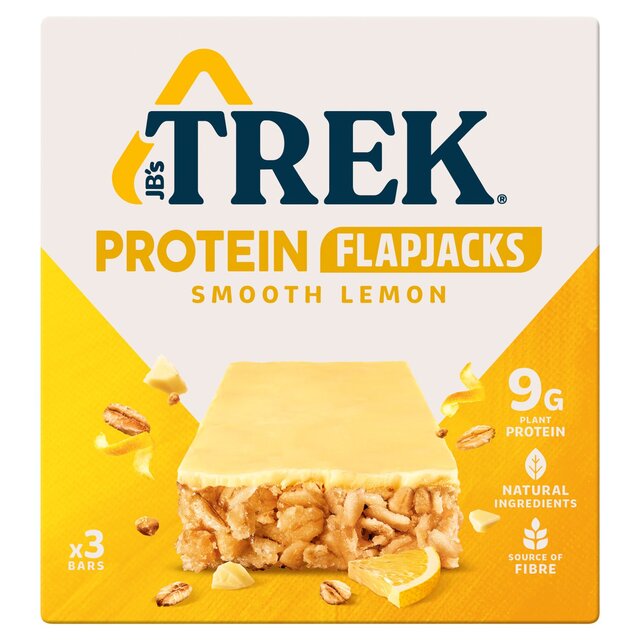 Trek glatte Zitronenproteinflapjacks 3 x 50g