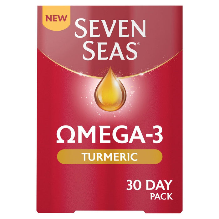 Siete Seas omega-3 aceite de pescado y cúrcuma con vitamina D de 30 días Pack 60 por paquete