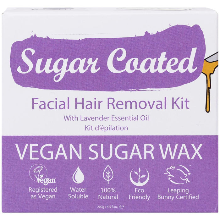 Kit de depilación facial recubierto de azúcar con aceite esencial de lavanda 200 ml