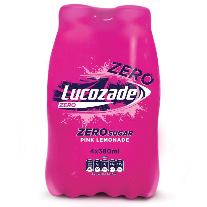 Lucozade Energy Zero Pink Limonade 4 x 380 ml