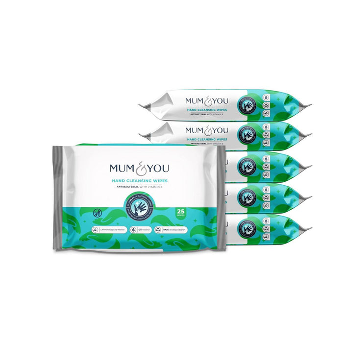 Mum & You Antibacterial Cleansing Wipes Multipack 6 x 25 por paquete