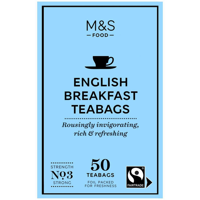 M&S Fairtrade English Breakfast Tea Bolsas 50 por paquete