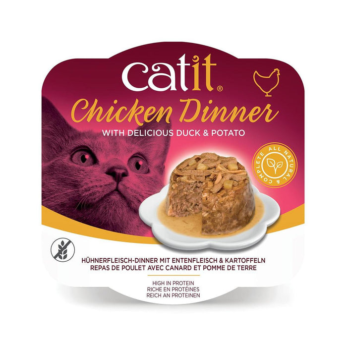 Catit Chicken Dinner mit Enten- und Kartoffel -Katze Food 80g