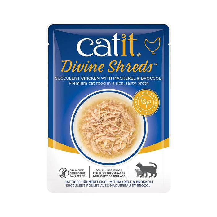 Catit Divine Shreds Huhn mit Makrele nasse Katzenfutter 75 g