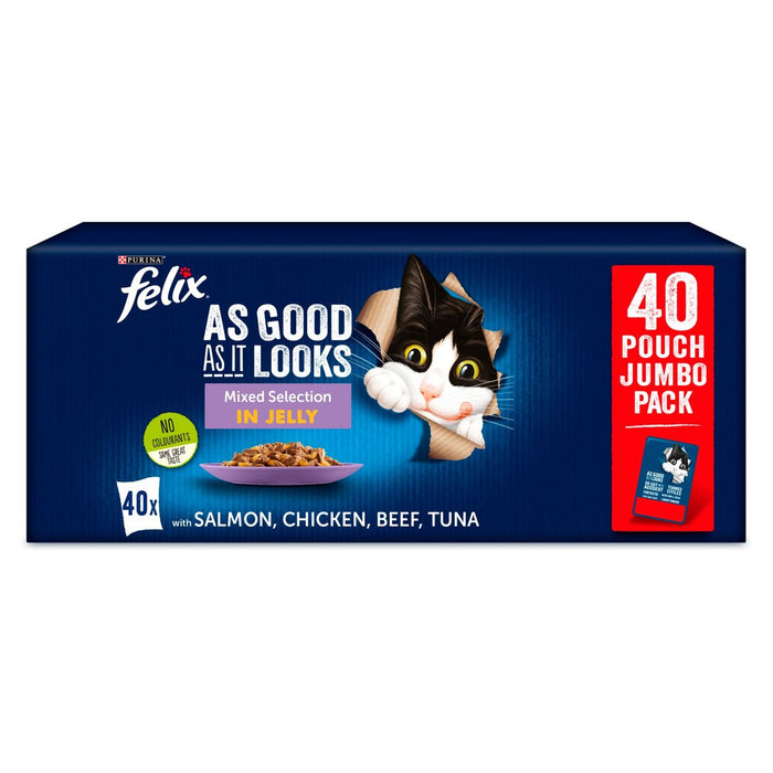 Felix aussi bien qu'il a l'air de nourriture pour chats mélangée 40 x 100g