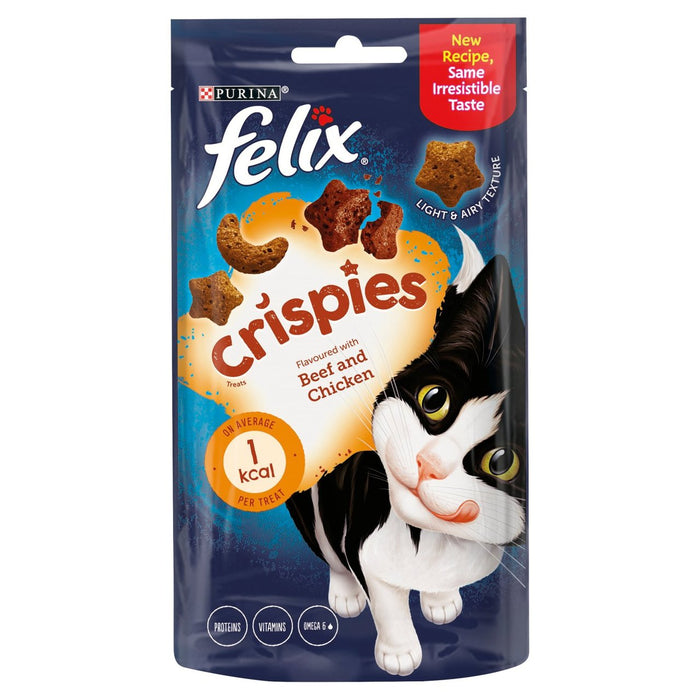 Felix Crispies Cat trata la carne de res y el pollo 45g
