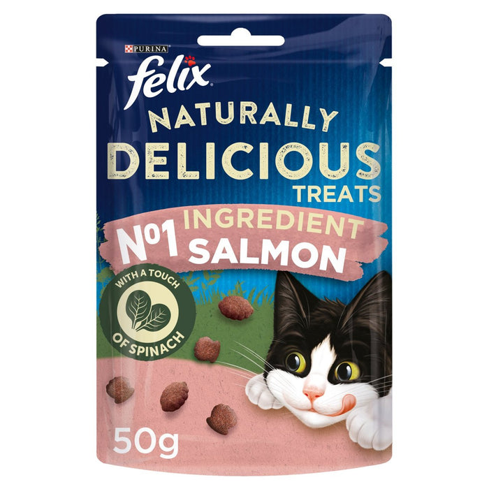 Felix Naturellement délicieux chat traite le saumon et les épinards 50g