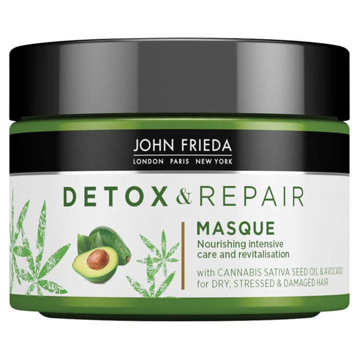 John Frieda Detox & Repair Hair Masque pour les cheveux secs, stressés et endommagés 250 ml