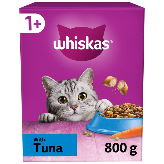 Whiskas 1+ Erwachsene trockene Katzenfutter mit Thunfisch 800 g