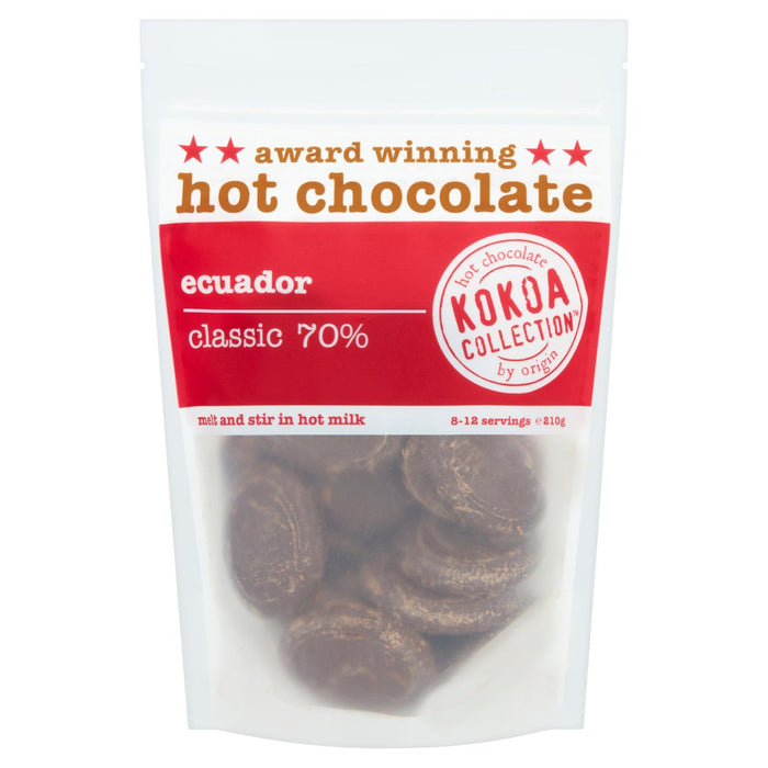 Collection Kokoa 70% Chocolate chaud classique de l'Équateur 210G