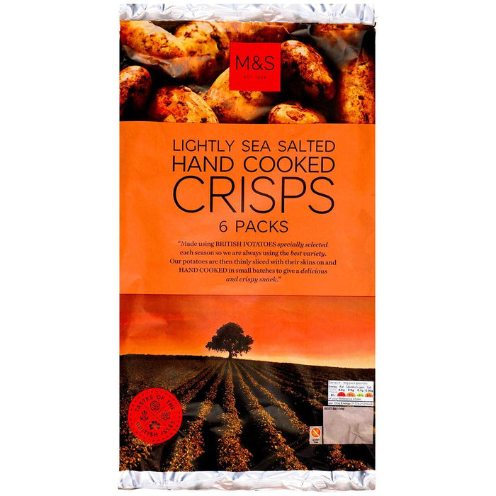 M & S leicht gesalzene Chips 6 x 30 g pro Pack