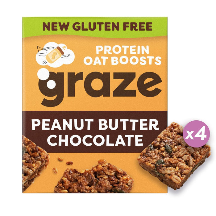 Graze glutenfreie Erdnussbutter- und Schokoladenprotein Haferbar vegan 120g